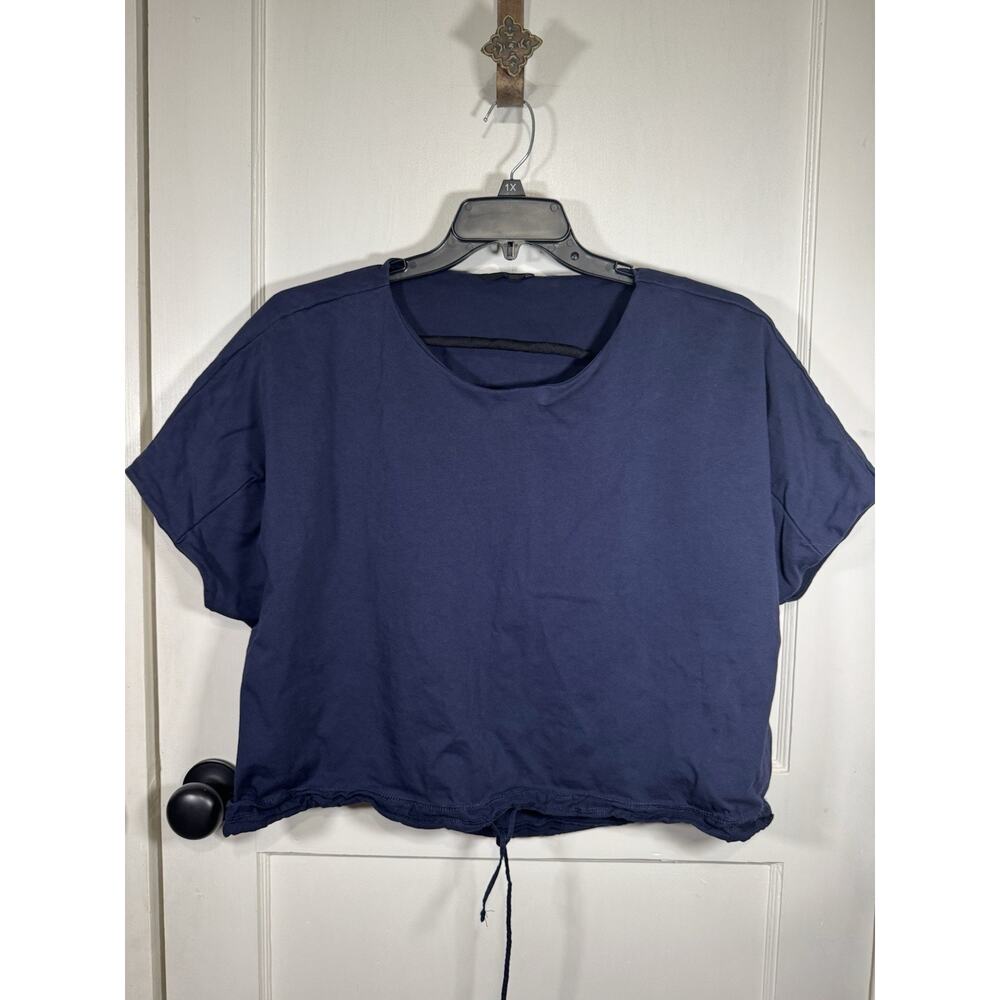 Zara Navy Top. Dolman Sleeves, Drawcord Waist, Navy ,‎ Size Large